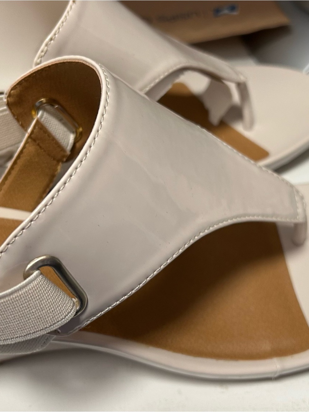 White Mountain White Patent Slingback Sandals
